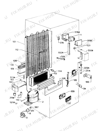 Взрыв-схема холодильника Electrolux ER3026B - Схема узла Functional parts